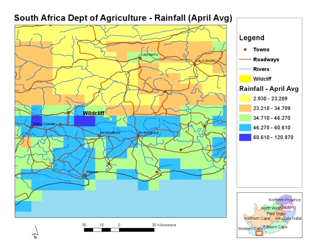 average rain for april map