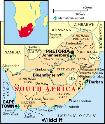 South Africa political map
